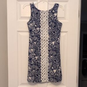 Lilly Pulitzer Navy and White Patterned Mini Dress